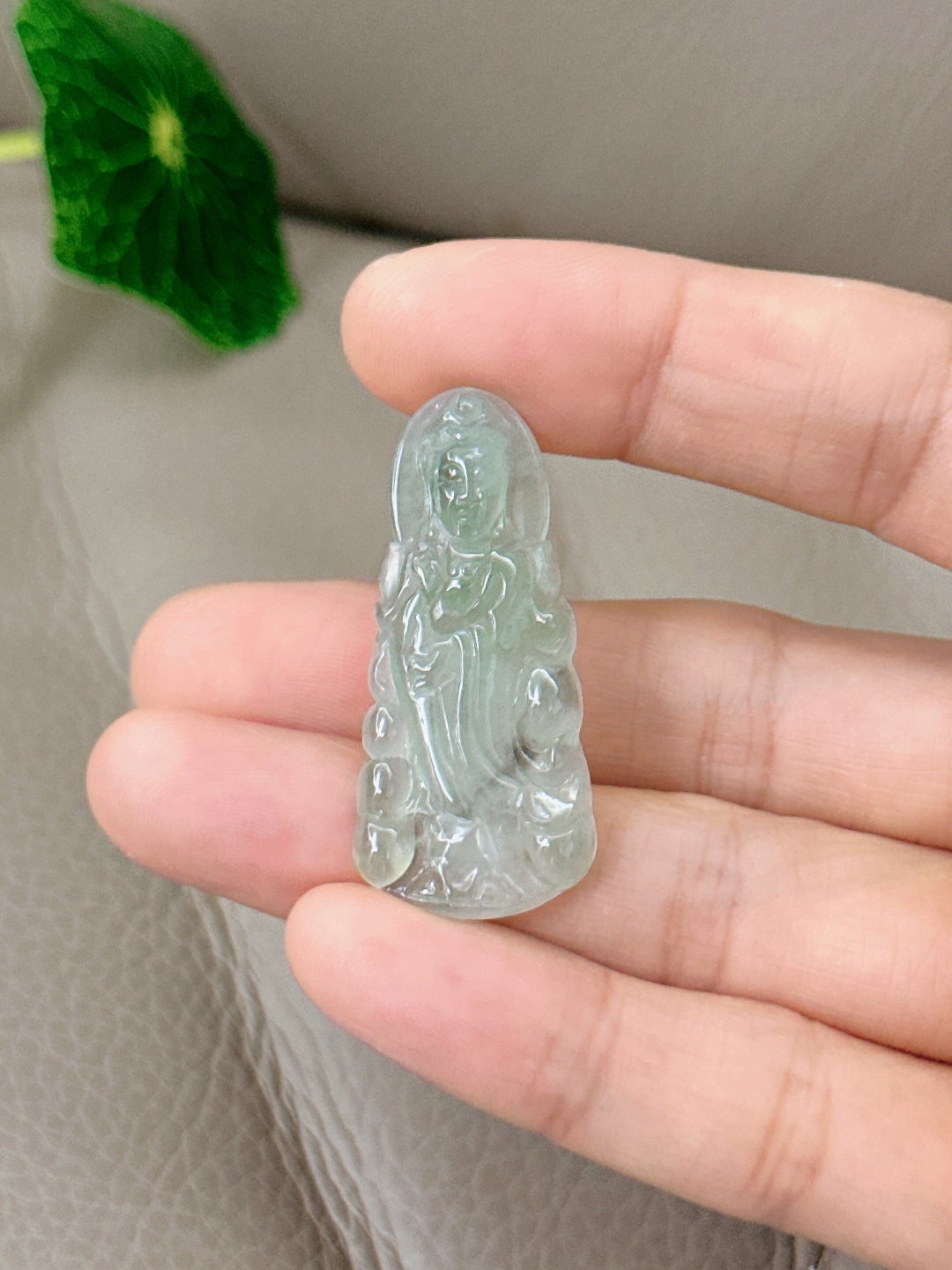 Jade Guanyin Pendant, Lady Buddha, Kwan Yin Jade Necklace,jadeite Jade
