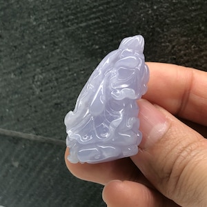 Fortune Cabbage Jadeite Jade Pendant, Jadeite Necklace, Lavender, Natural Grade A Jade, Burmese Gemstones, Hand Carved