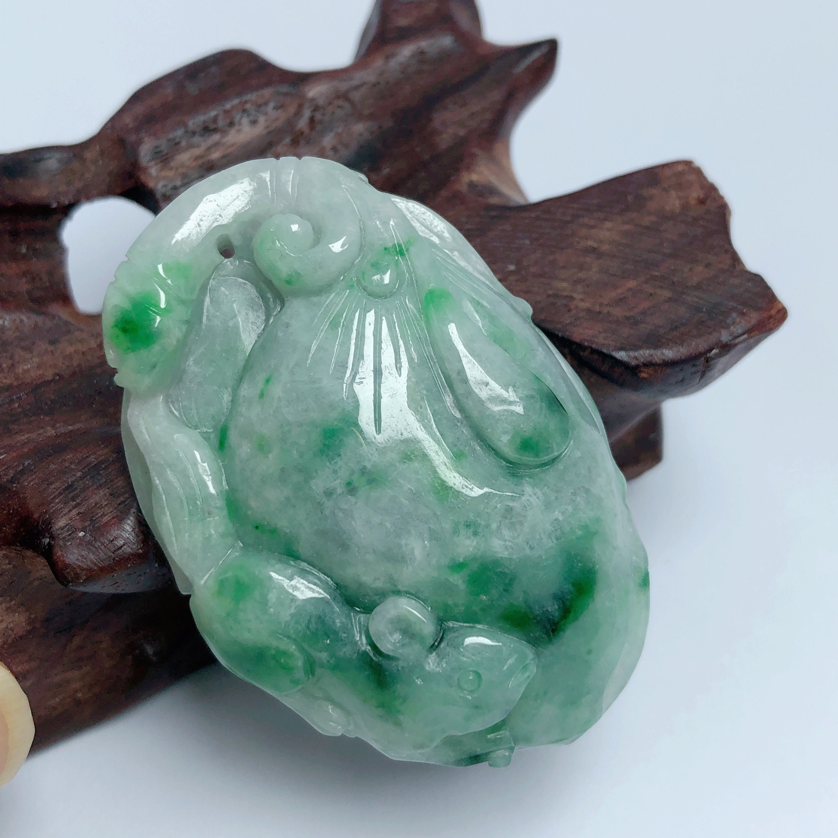 M Jadeit natürliche grüne Jadeit Jade Anhänger 100 % echte | Etsy