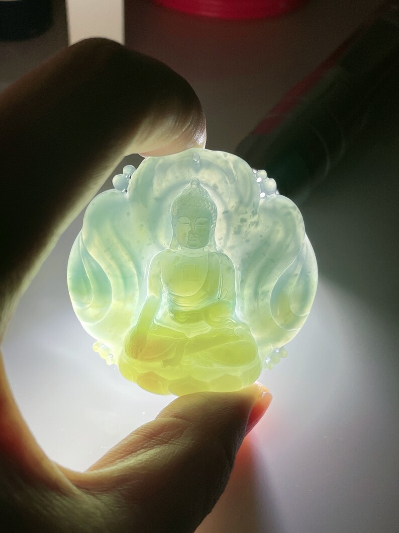 Buddha Jadeite Pendant, Bodhisattva Buddha, Natural Grade A Jade ...