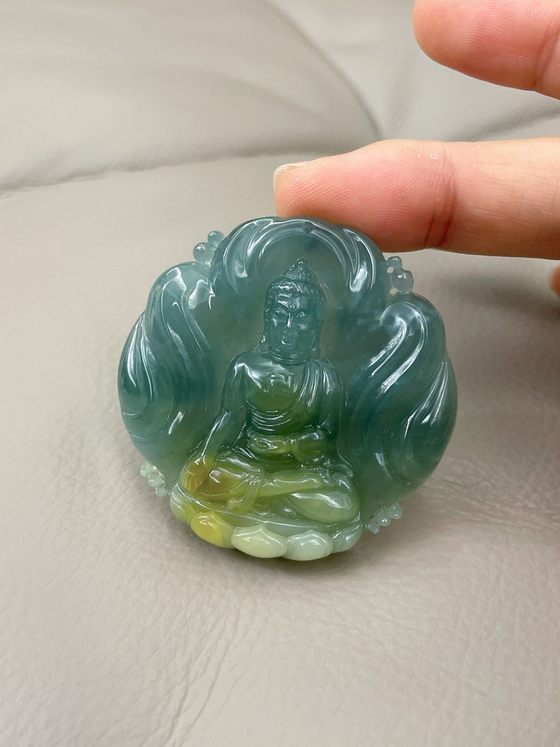 Buddha Jadeite Pendant, Bodhisattva Buddha, Natural Grade A Jade ...