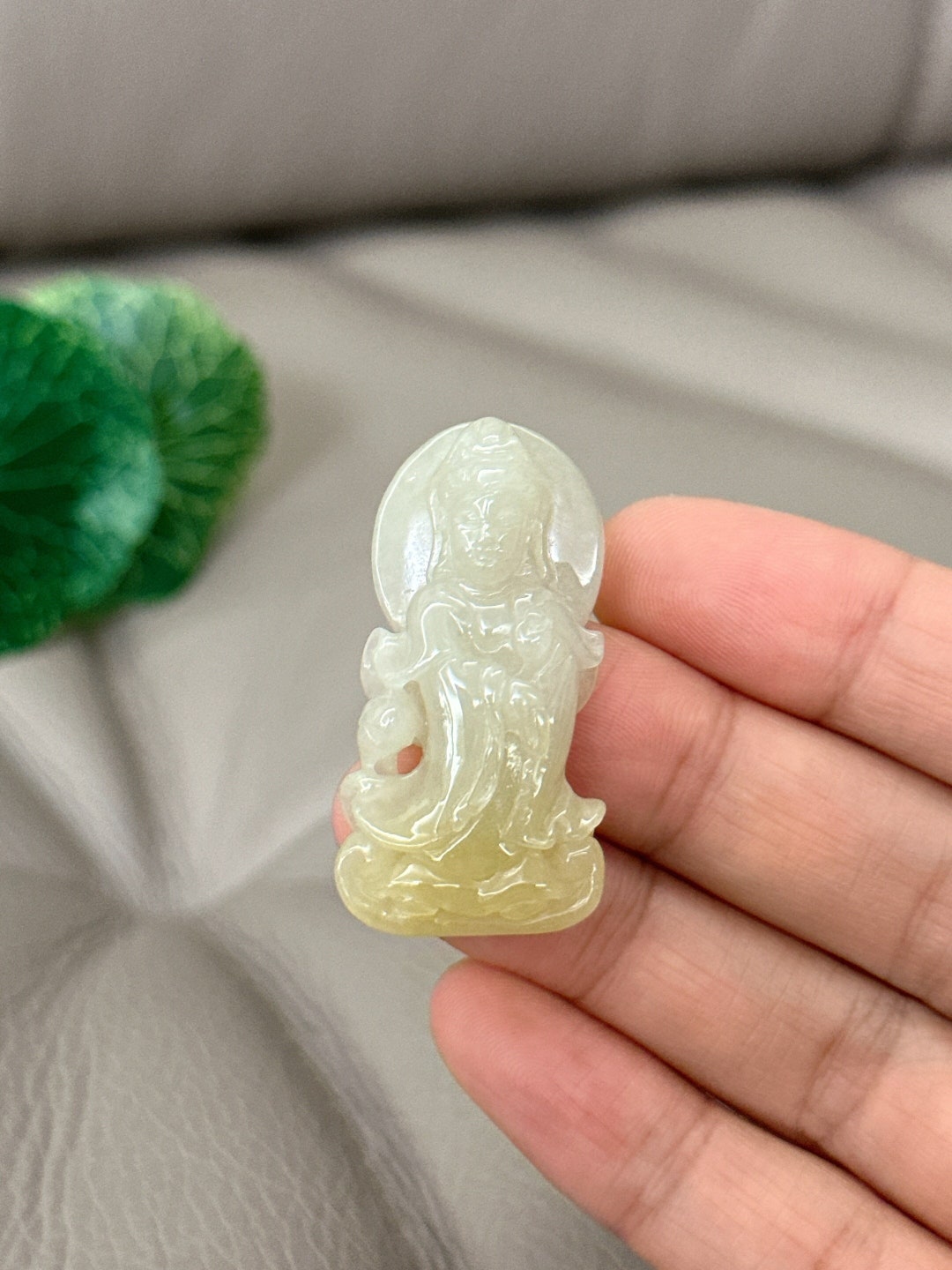 Guan Yin Grade A Jade Pendant, Kuan Yin Jadeite Necklace, Lady Buddha