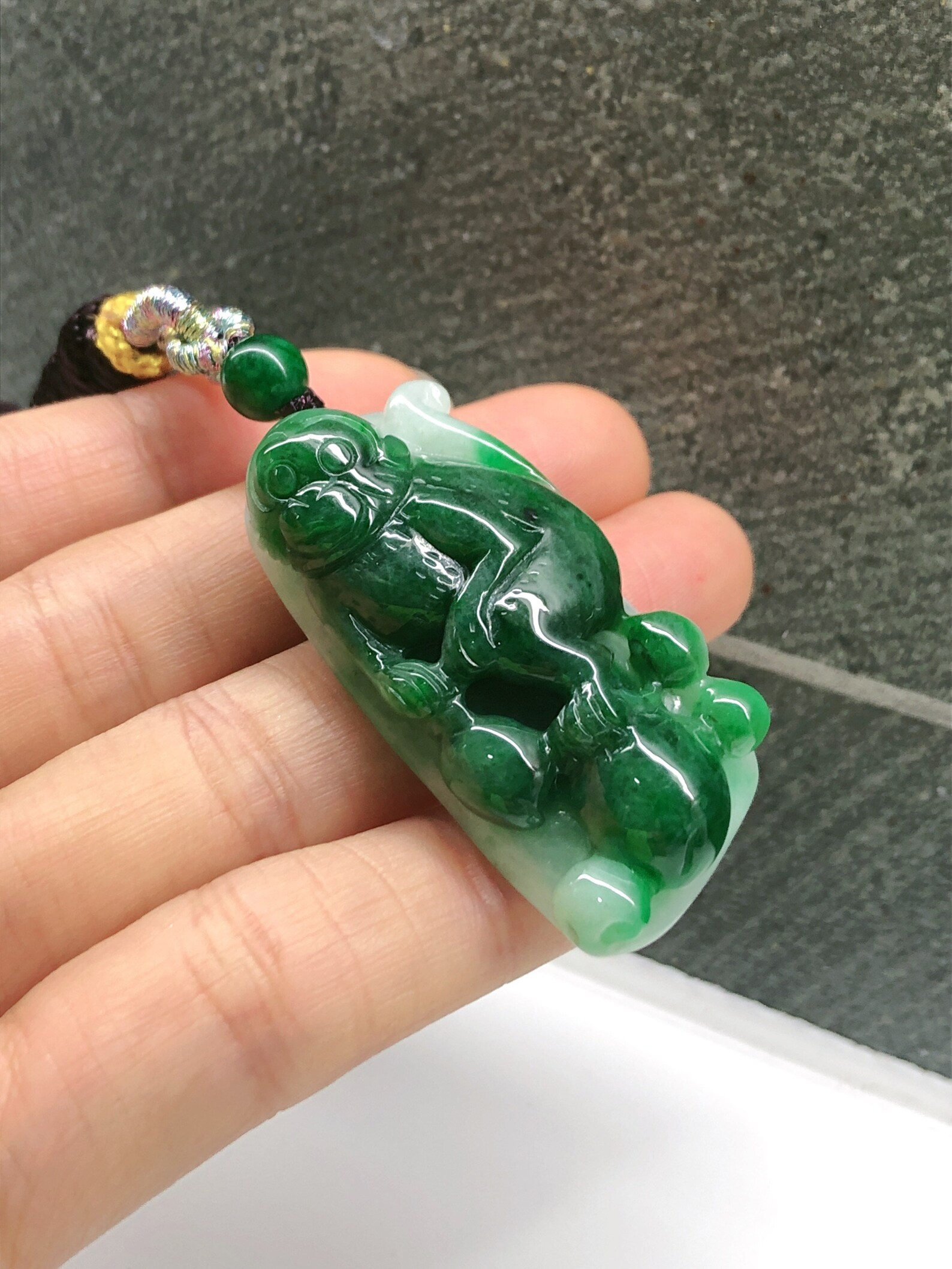 Monkey Jadeite Jade Pendant Monkey Jade Necklace Green Etsy