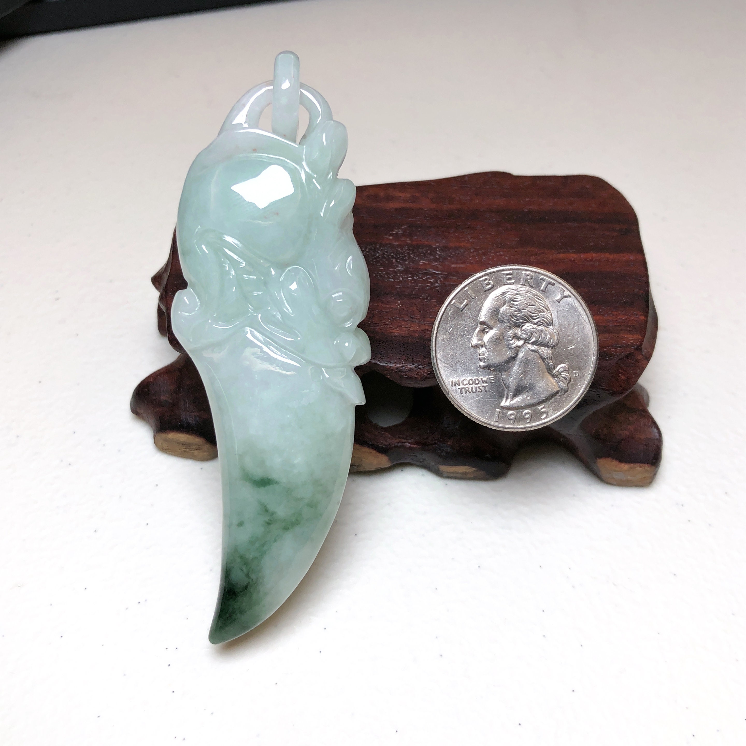 M Jadeite Natural Jadeite Jade Pendant Dragon Tooth Chinese Etsy