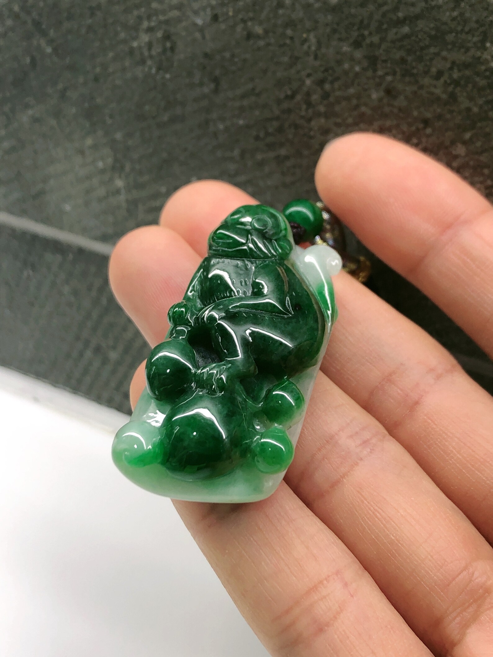 Monkey Jadeite Jade Pendant Monkey Jade Necklace Green Etsy