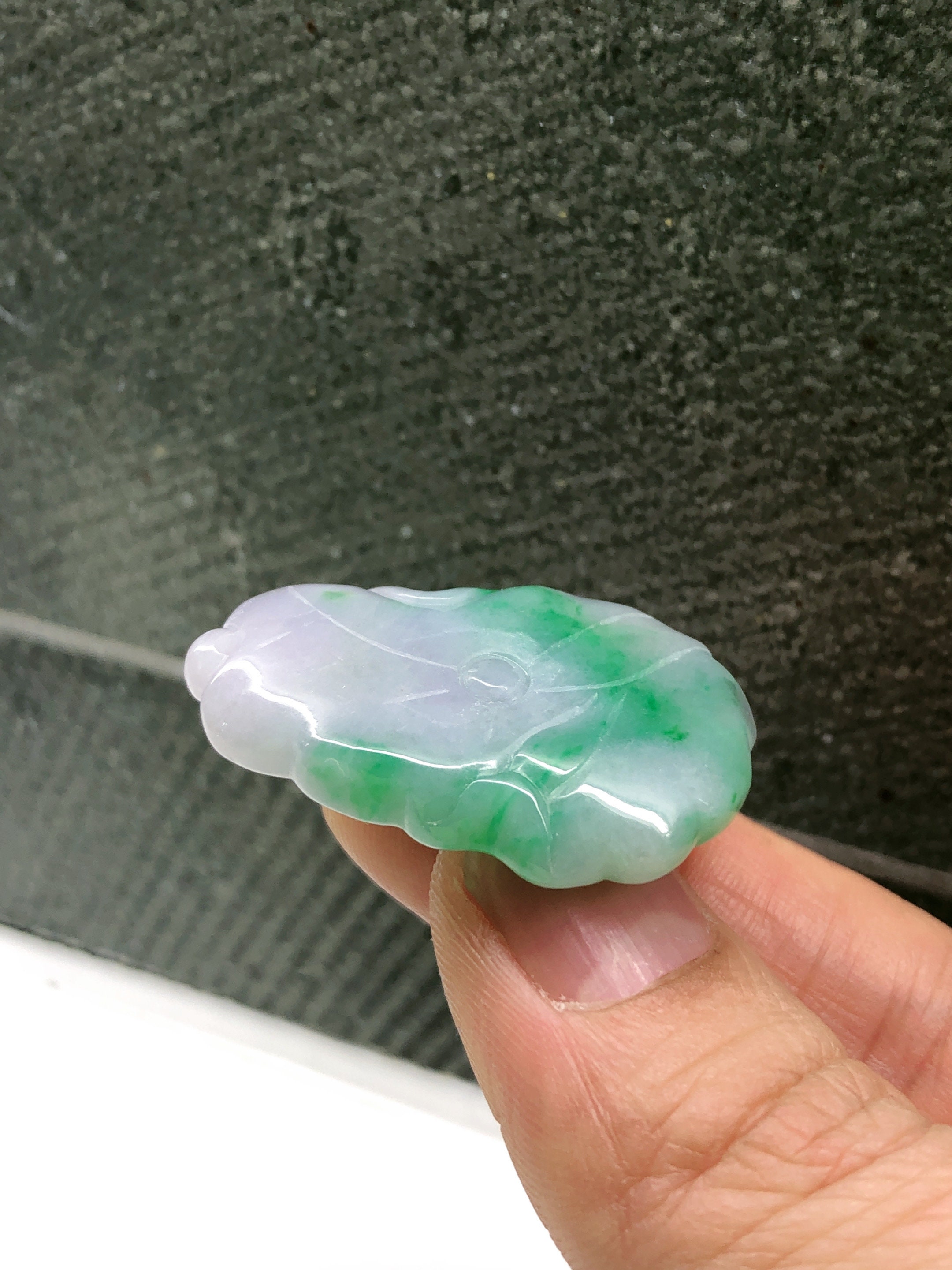 Natural Grade A Lotus leaf Jade Pendant Jadeite Jade Etsy