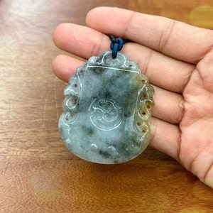 Vintage Carved Jade Pendant, Grade A Jade, Type A Jadeite, Untreated Burma Jadeite, Multicolour, Hand Carved, Burmese Gemstones Jewelry