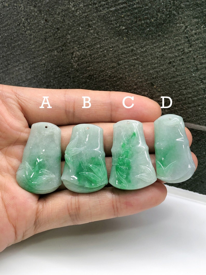 Bomboo Jadeite Jade Pendant, Bomboo Jade Necklace, Certified Natural Grade A Jade, shops Burmese Jadeite, Hand Carved