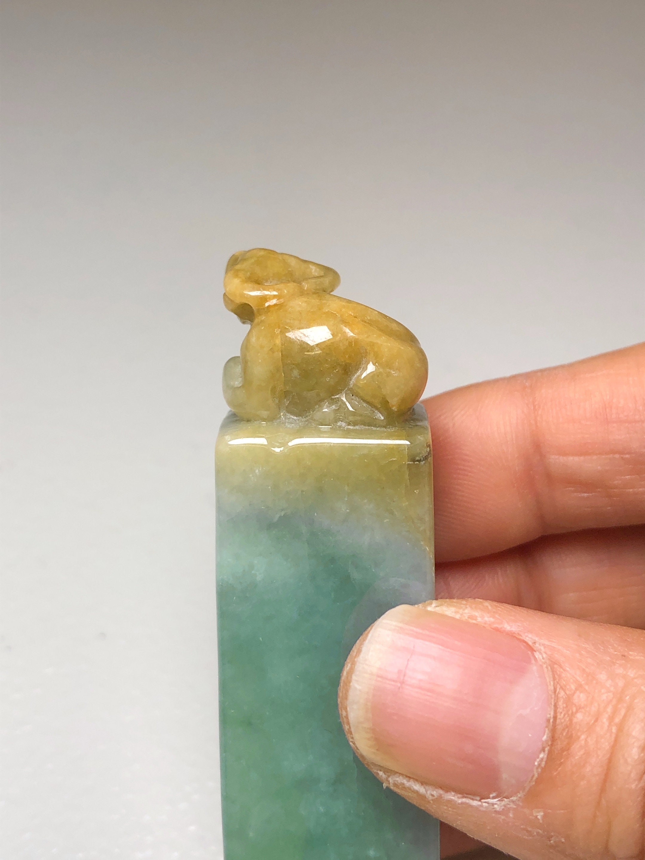 Jadeite Jade Ox Seal Chop Ox Jade Statue Jadeite Jade Etsy