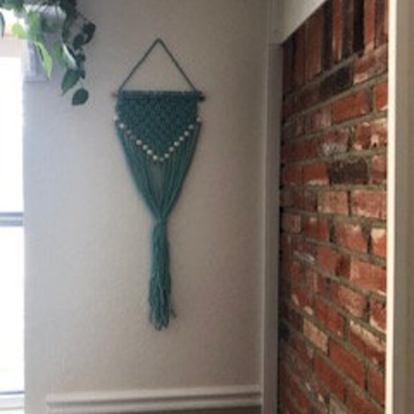 Turquoise Macrame Wall Hanging