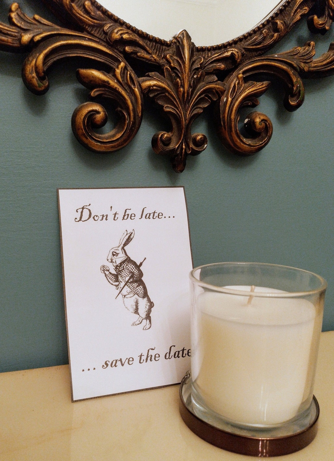 White Rabbit Postcard Printable White Rabbit Save the Date Postcards - Etsy