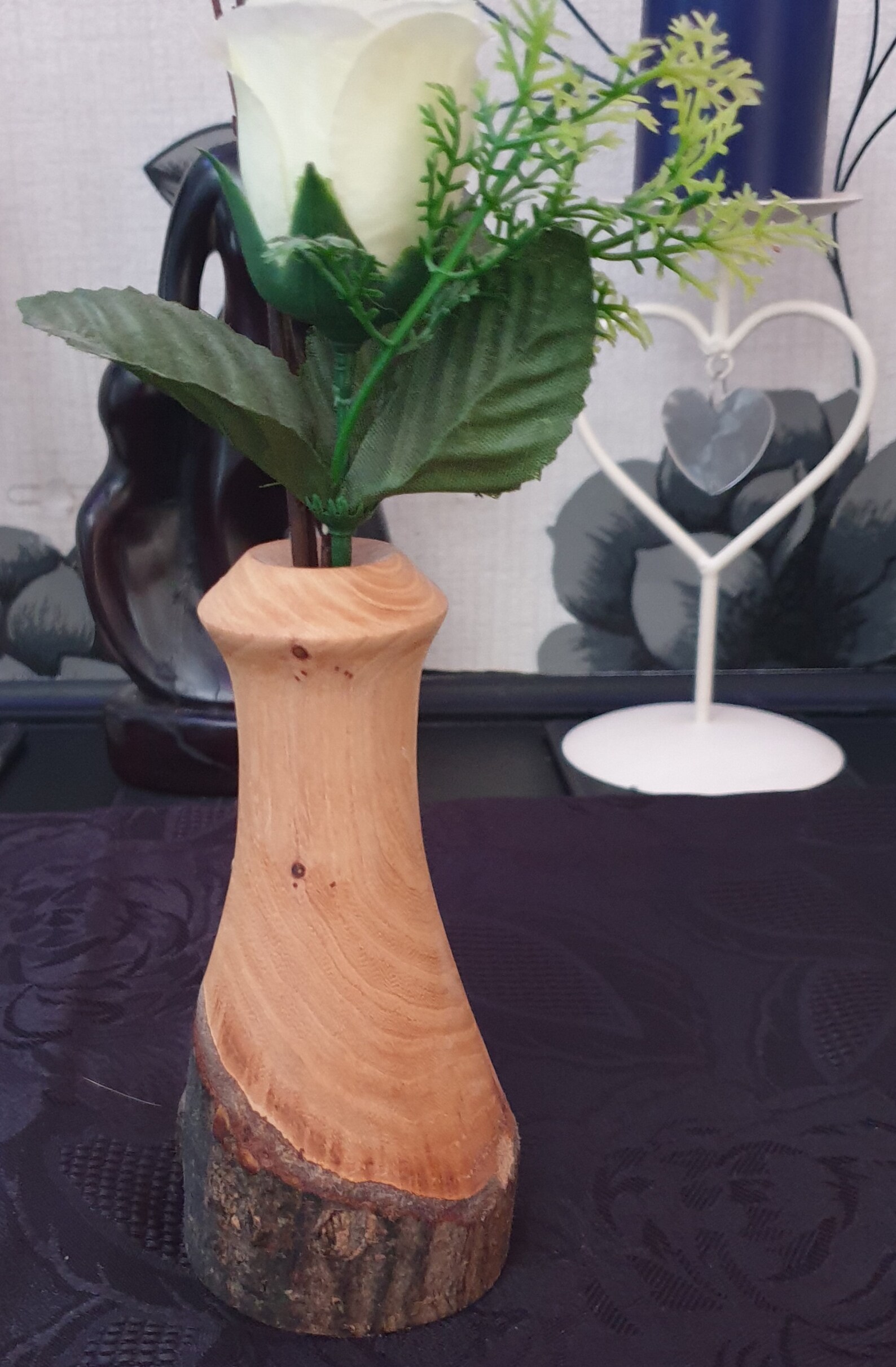 Beautiful Wooden Bud Vase Hand Turned Mulberry Wood Table Etsy
