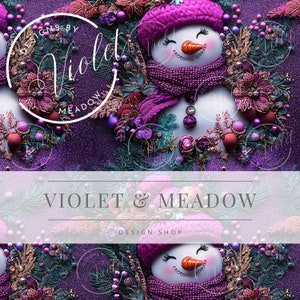 3D Christmas Floral Snowman  Seamless Pattern Repeating File for Fabric Snowman Digital Paper Craft Sublimation Winter Seamless Pattern File