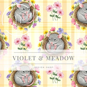 Seamless Mouse Seamless File, Animal Seamless Pattern, Cute Seamless, Seamless Pattern for Fabric Design Sublimination