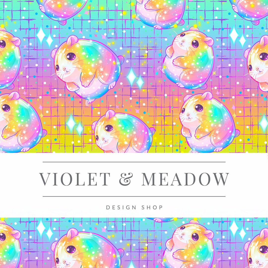 Iridescent Hampster Seamless Pattern | Sublimation | Cute Seamless ...