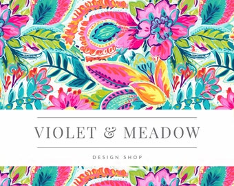 Preppy seamless pattern, preppy flowers, bright florals, seamless paisleys