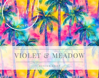 Palm Tree Seamless Flowers Seamless Florals Seamless Baby Nursery Printable Digital Paper Pattern For Wallpaper, Tumbler,Sublimation