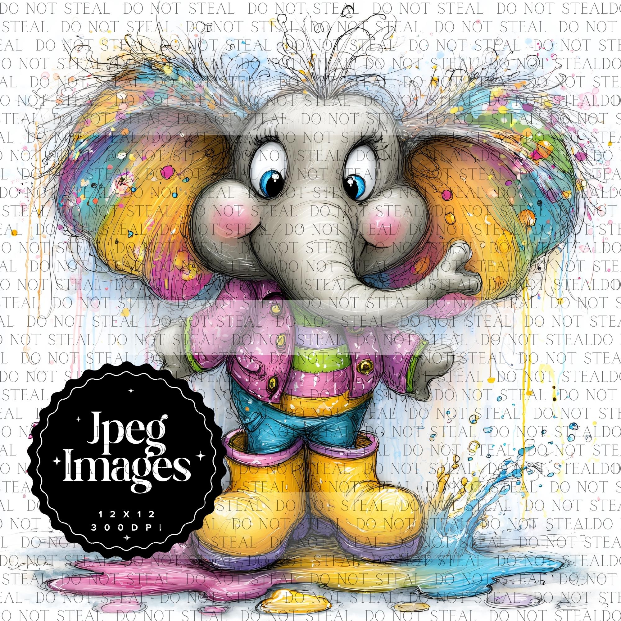Watercolor Elephant Clipart JPG, Spring Elephant , Commercial Use - Etsy
