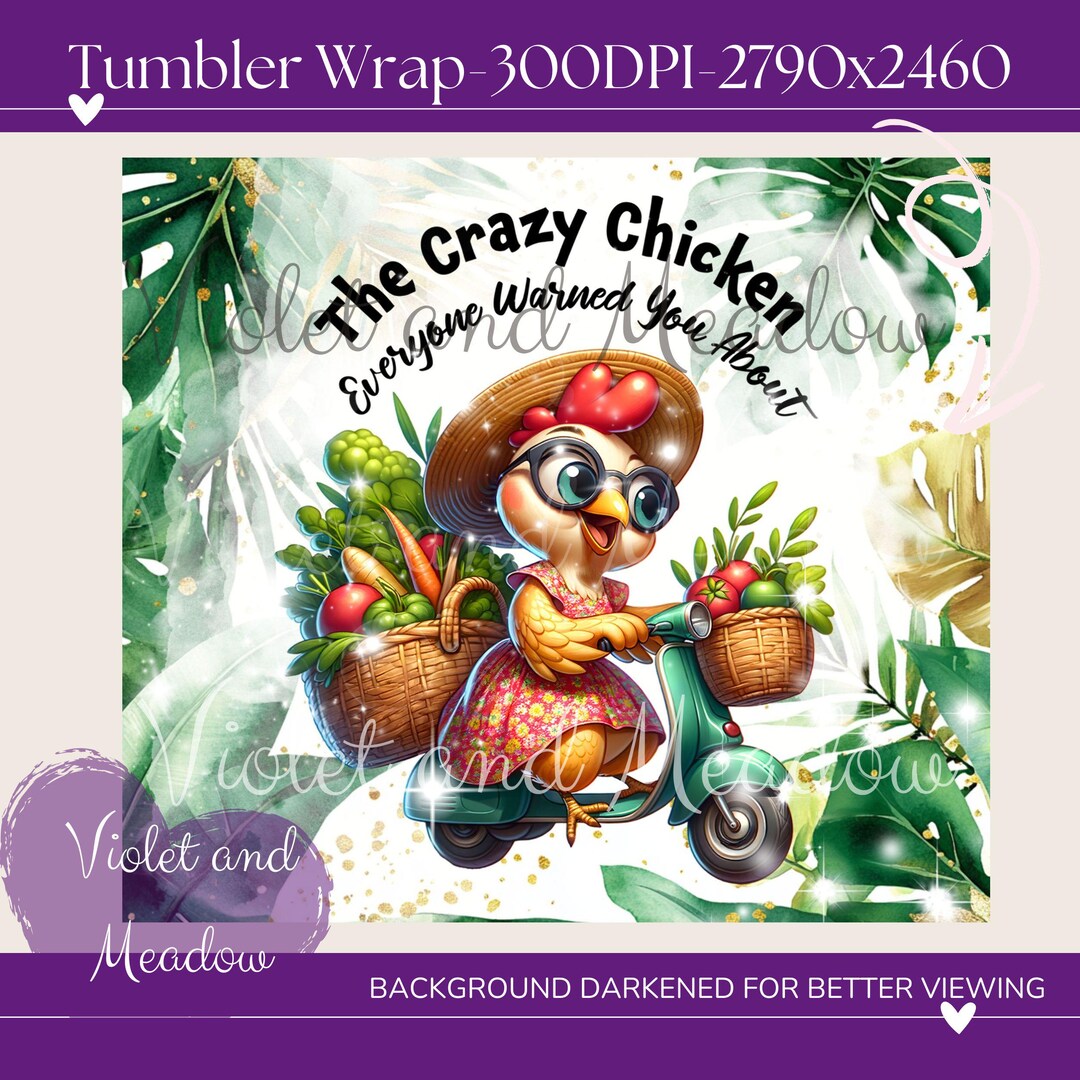 Funny Chicken 20 Oz Skinny Tumbler Sublimation Design, Sarcastic ...