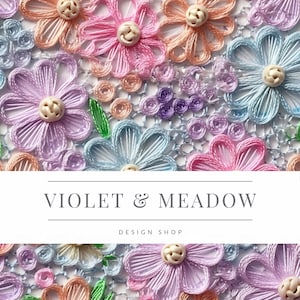 3D Embroidery Floral Seamless Pattern Repeating File for Fabric Sublimation Download Digital Paper Scrapbook Journal Design Wallpaper Print