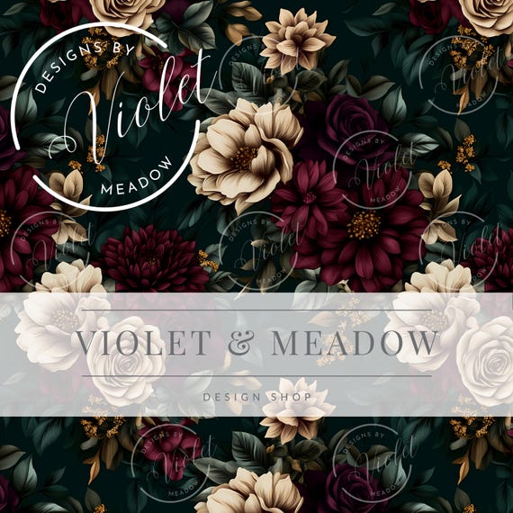 Burgundy Floral Paper