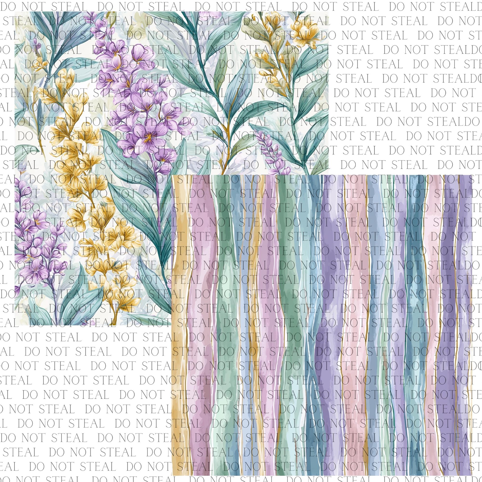 Pastel Botanical Seamless Paper Pack | Soft Watercolor Floral Digital ...