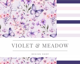 Purple Butterflies | Butterfly  | Cute Seamless Repeat Pattern| Backgrounds | Printable Digital Paper| Decorative Paper | Bundle Paper |