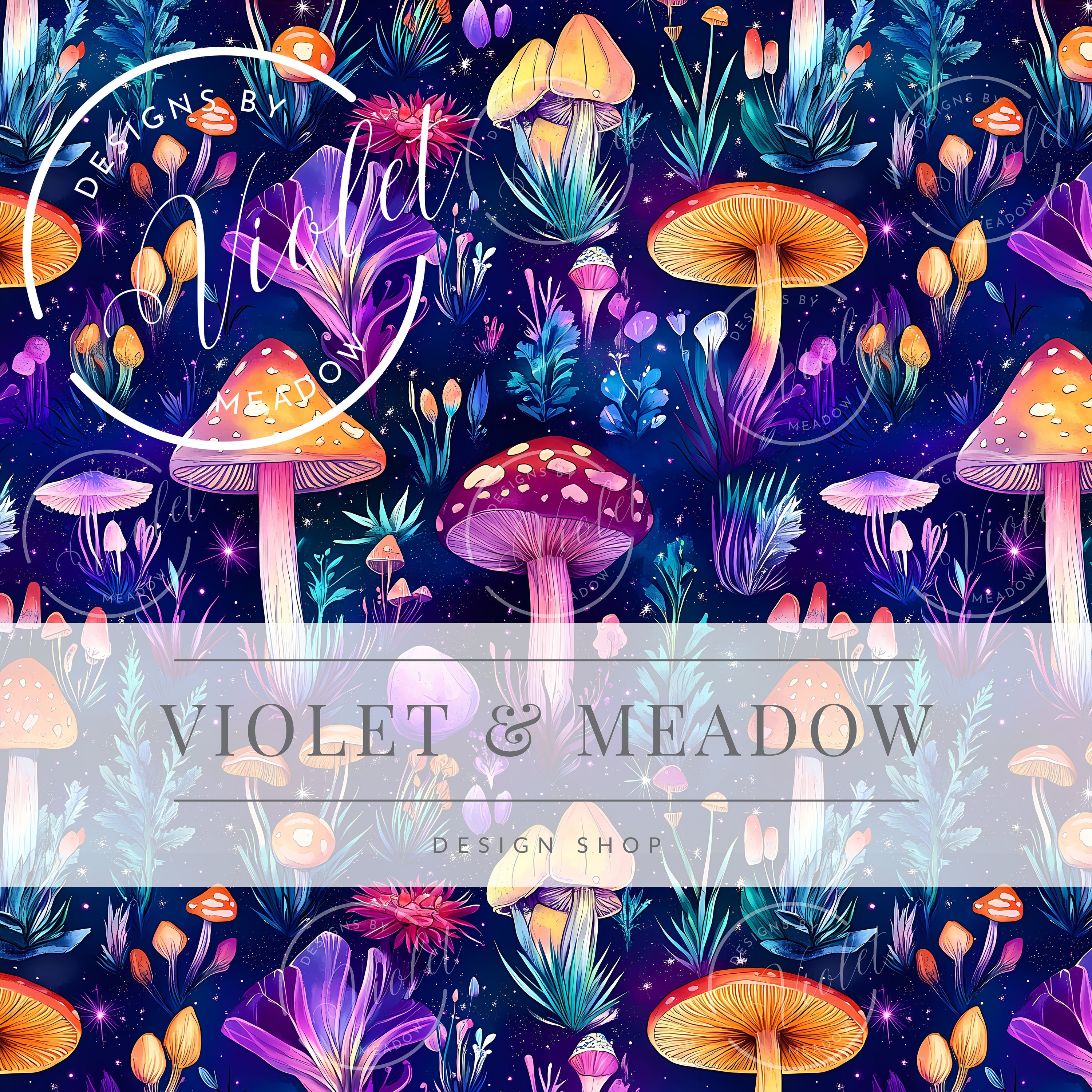 Fondo sin costuras de hongo morado, patrón de hongos lindos, papel digital  de fondo de hongo, patrón repetido de hongo, fondo de pantalla de hongo, image size:3000x3000