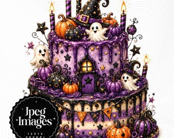 10 JPG Whimsical Halloween Ghost Clipart | Junk Journal Ephemera Digital Download