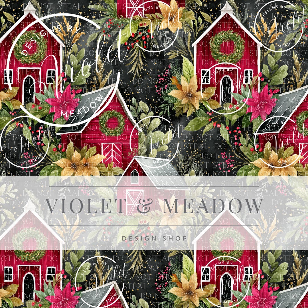 Seamless Barn Pattern | Floral Seamless Repeat Pattern Printable ...