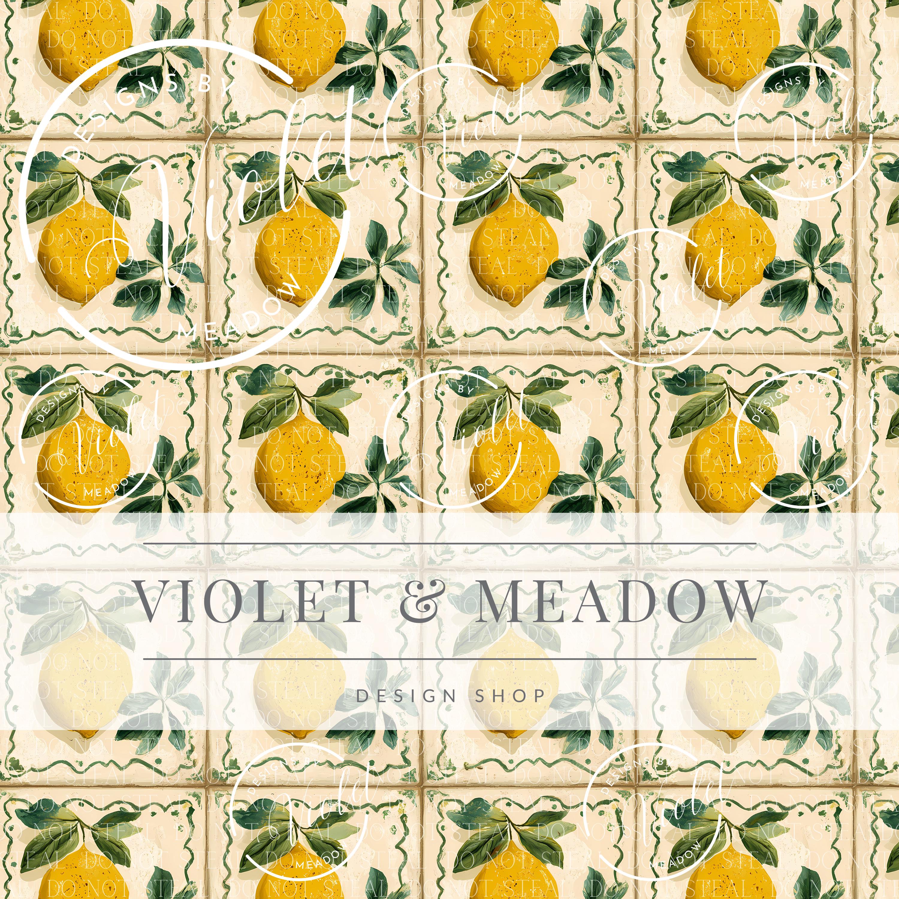Italian Citrus Tile Seamless Pattern | Lemon Kitchen Wallpaper Digital ...