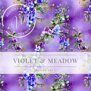 Shabby Chic Flowers Seamless Pattern, Soft Pastel Watercolor  Surface Design, Watercolor Seamless Pastel Flowers