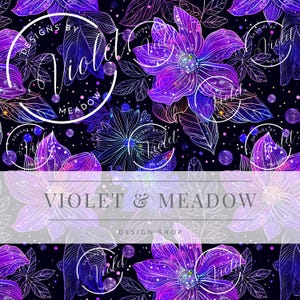Purple & Pink Floral Digital Seamless Pattern for Sublimation and Fabric | Alcohol Ink Scrapbook Junk Journal  Paper