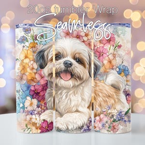 Gobelet mince 20 oz chien mignon | Écharpe de sublimation pour chien mignon | Sublimation de chien | Gobelet Animaux PNG | Utilisation commerciale incluse