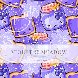 Seamless Grape Jelly Pattern Seamless Jelly | Cute  Seamless Repeat Pattern| Backgrounds | Printable Digital Download