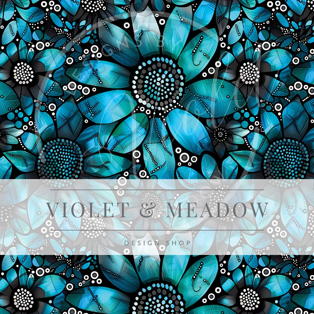 Turquoise Flowers | Flower | Cute Seamless Repeat Pattern| Backgrounds ...