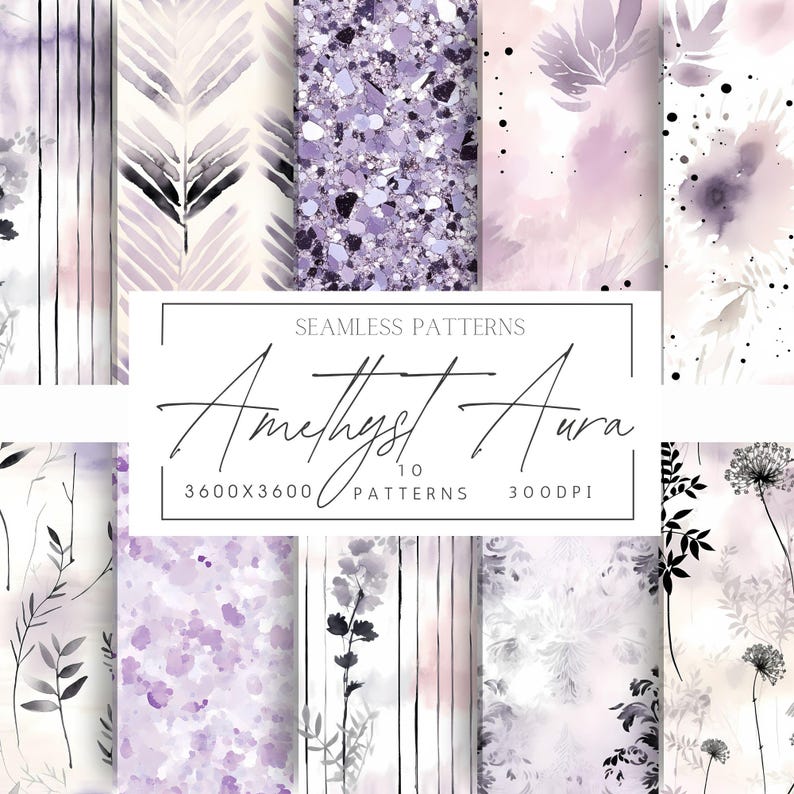 10 Watercolor Shabby Chic SEAMLESS Patterns, Pastel Floral JPEG Papers ...