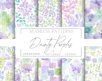 Floral Pastel Paper Pack | Floral Seamless Pattern | Spring flowers Digital Download | Printable Scrapbook Paper | Seamless Flower Paper