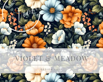 Estampa floral brilhante e sem costura, design elegante de flores em aquarela, estampa botânica em tons pastel, estampa para tecido.