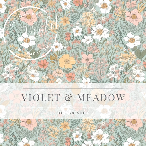 Akvarellblommönster | Vildblommor | Sömlöst upprepat mönster | Utskrivbart bakgrundspapper | Dekorativt papper | Botaniska växter