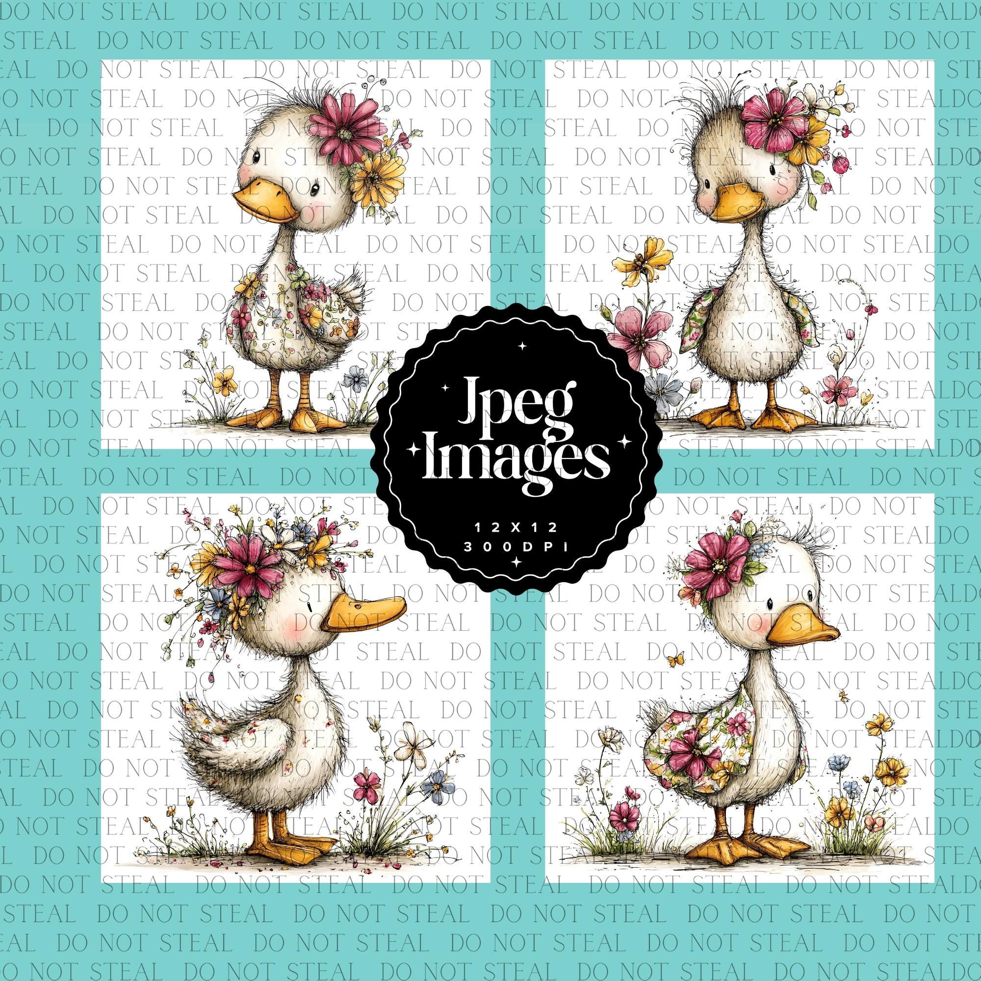 Baby Spring Duck Clipart | Cute Animal Art | Baby Duck Illustration ...
