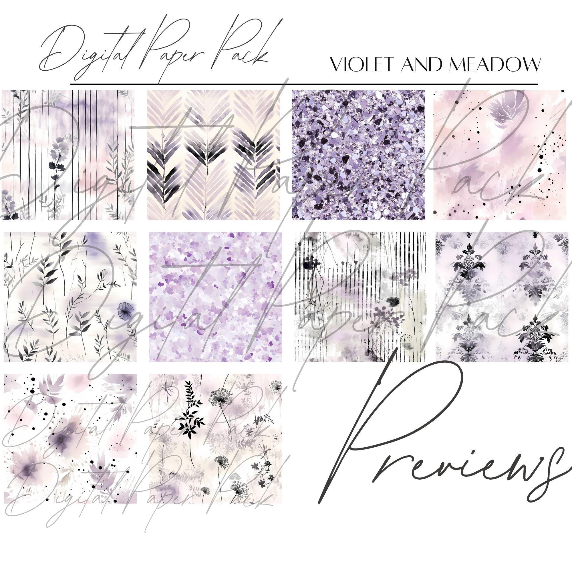 10 Watercolor Shabby Chic SEAMLESS Patterns, Pastel Floral JPEG Papers ...