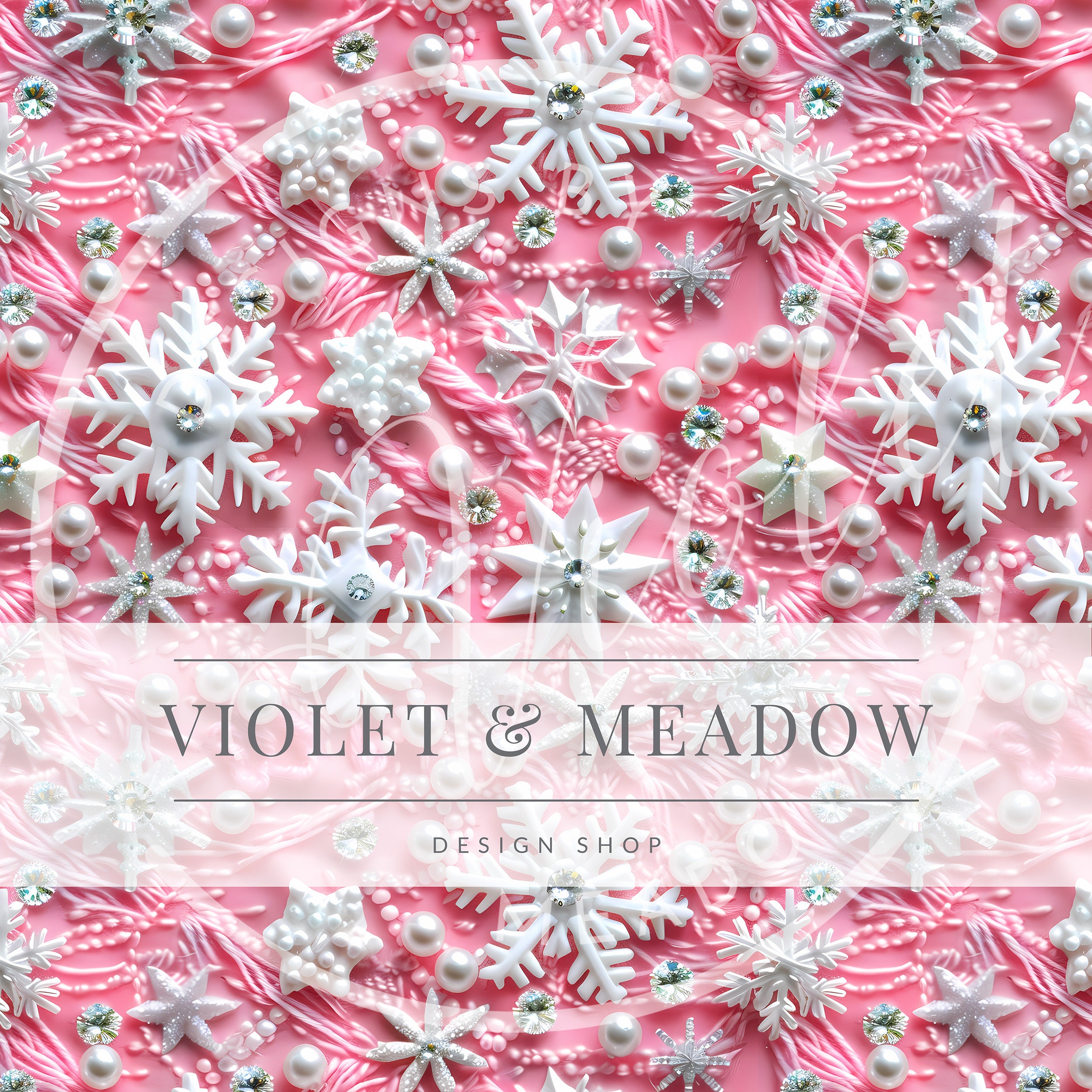 Flocons de neige roses | Modèle sans couture | Téléchargement instantané | Papier numérique imprimable | Élégant | Sublimation | Motif répétitif | Noël