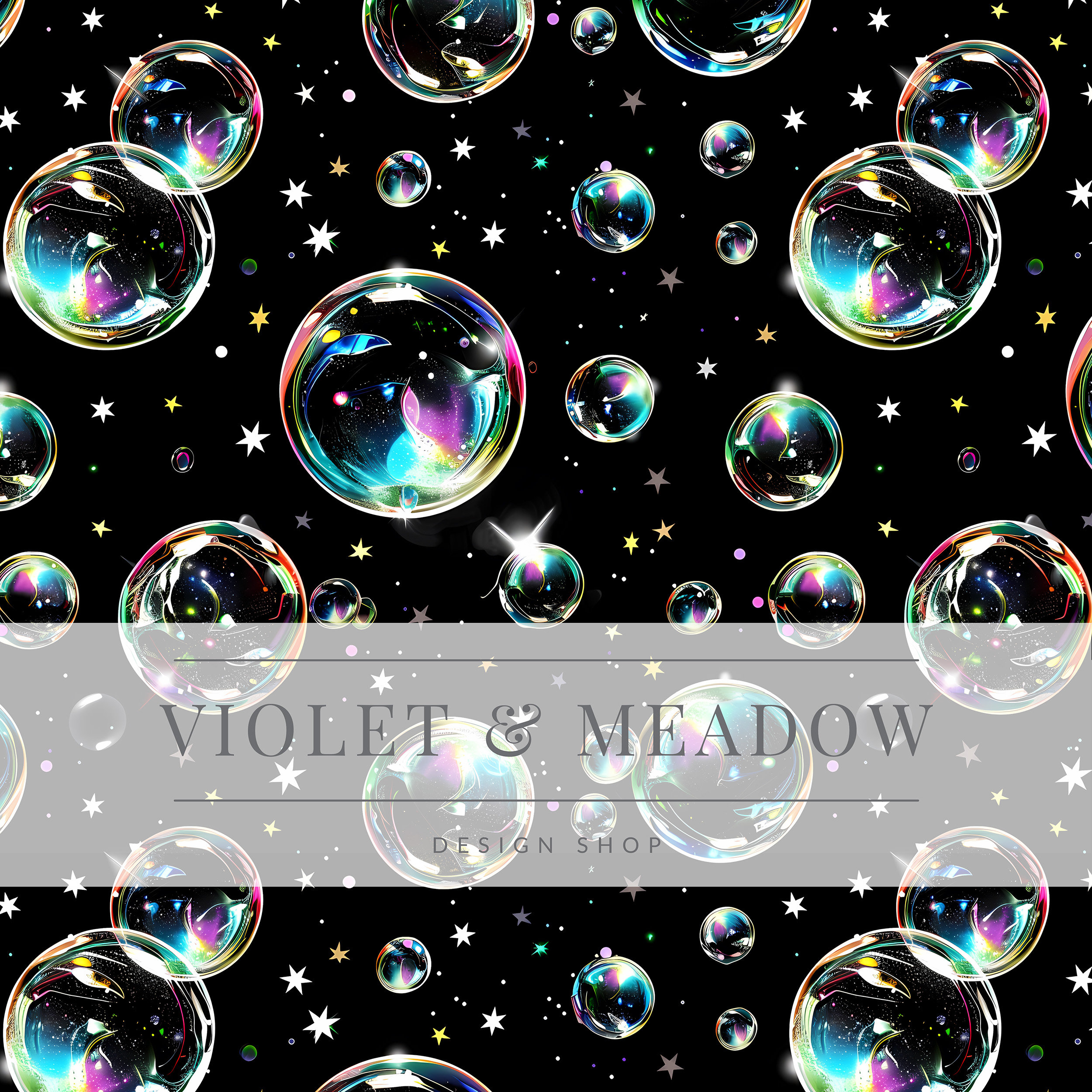 Iridescent Bubbles | Magical Whimsical Glowing Bubbles | Seamless Fabric  Design Preppy Abstract Preppy | Seamless Pattern, image size:2500x2500