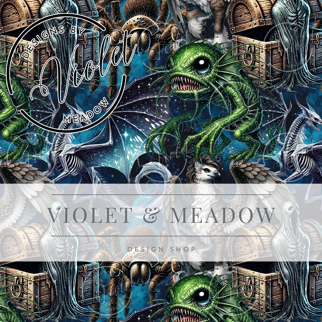 Wizard Seamless Pattern Repeating File for Fabric Mythical Creatures ...