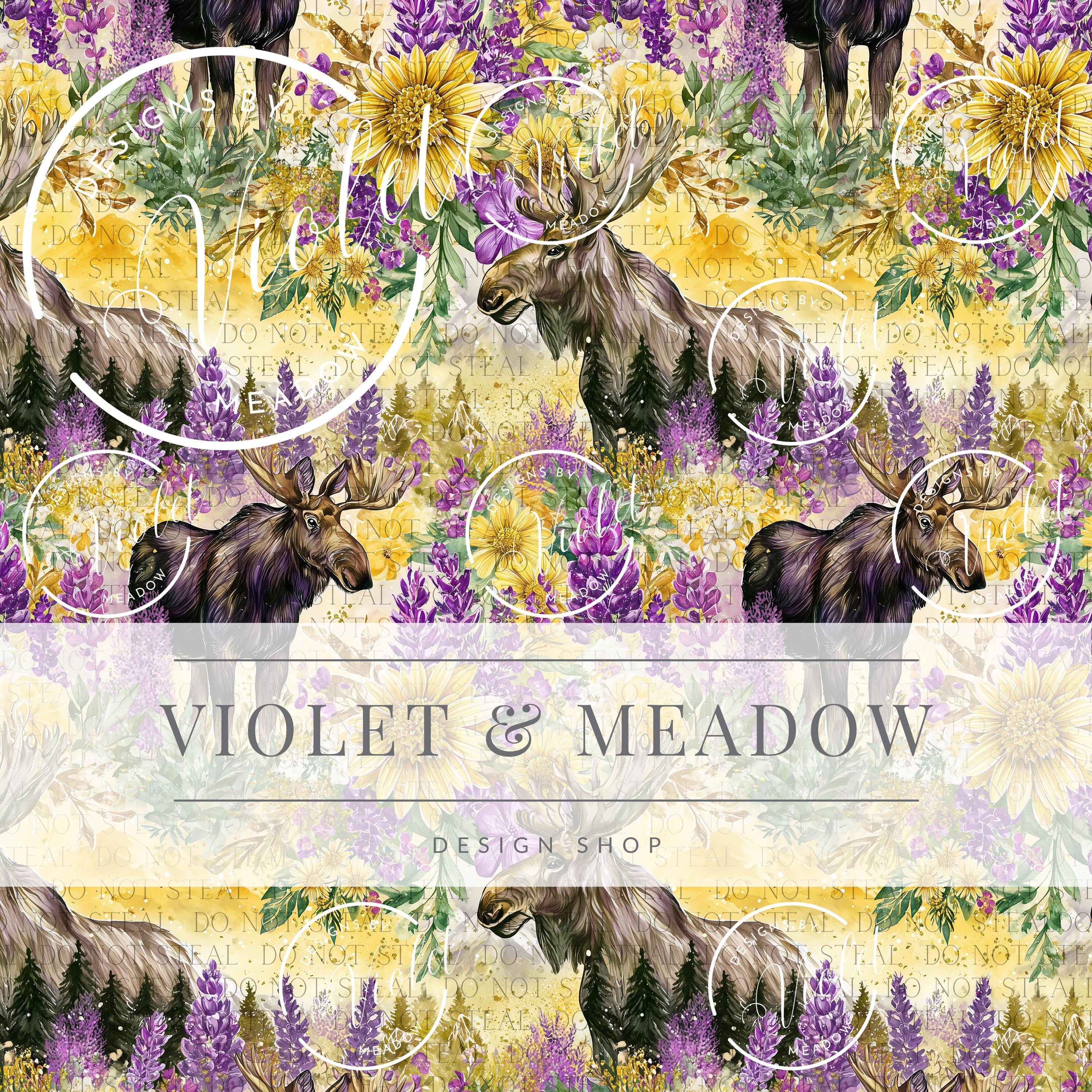 Moose Patterns Seamless Moose Pattern Mountains | Moose Seamless Repeat Pattern ...