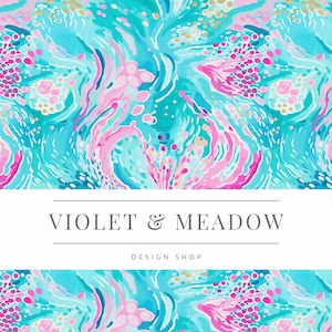 Preppy Coral Reef Seamless Pattern, Preppy Flowers, bright florals, seamless paisleys, Sea Coral Design, Colorful  Coquette Pattern