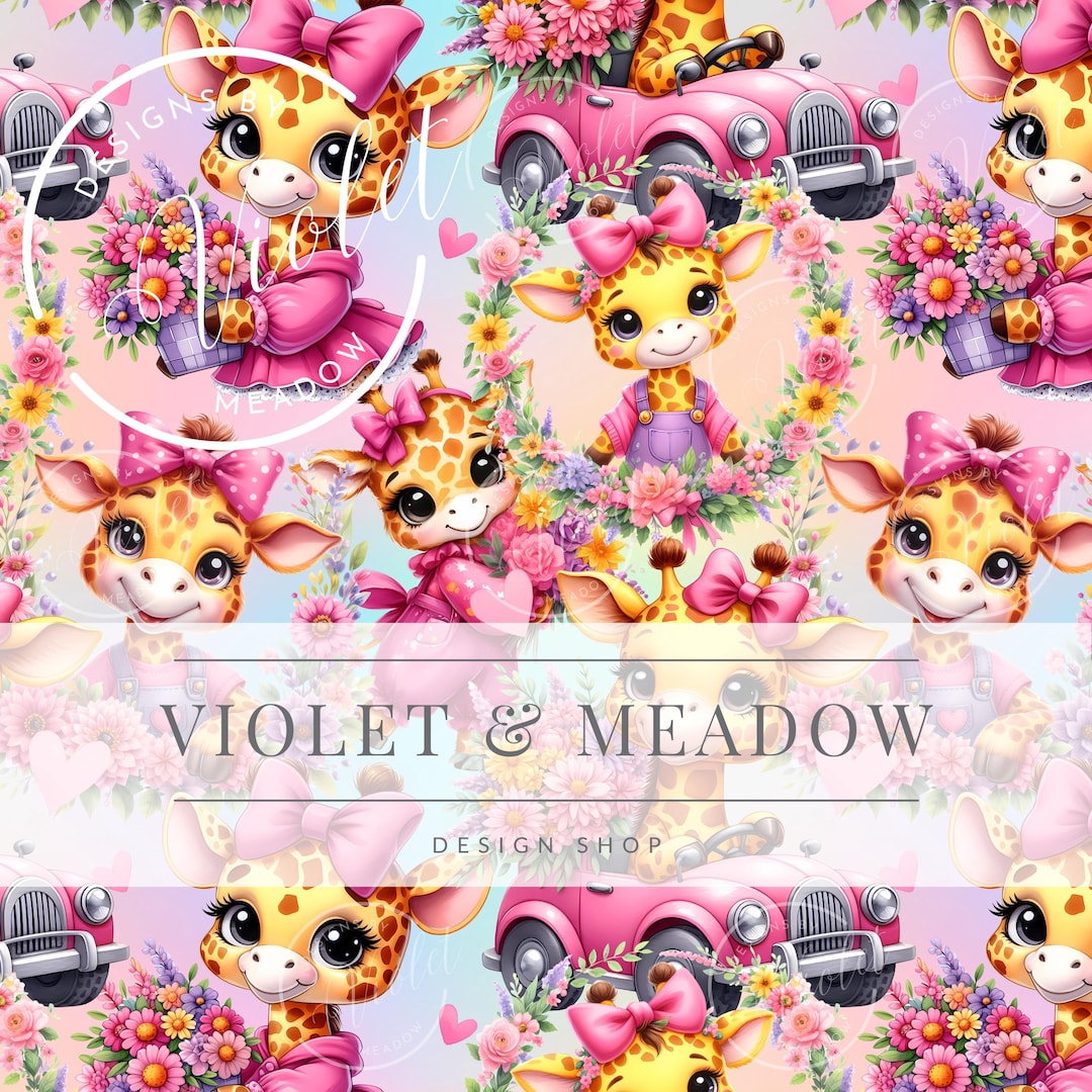 Seamless Giraffe Pattern Digital for Fabric Printing for Digital Paper ...