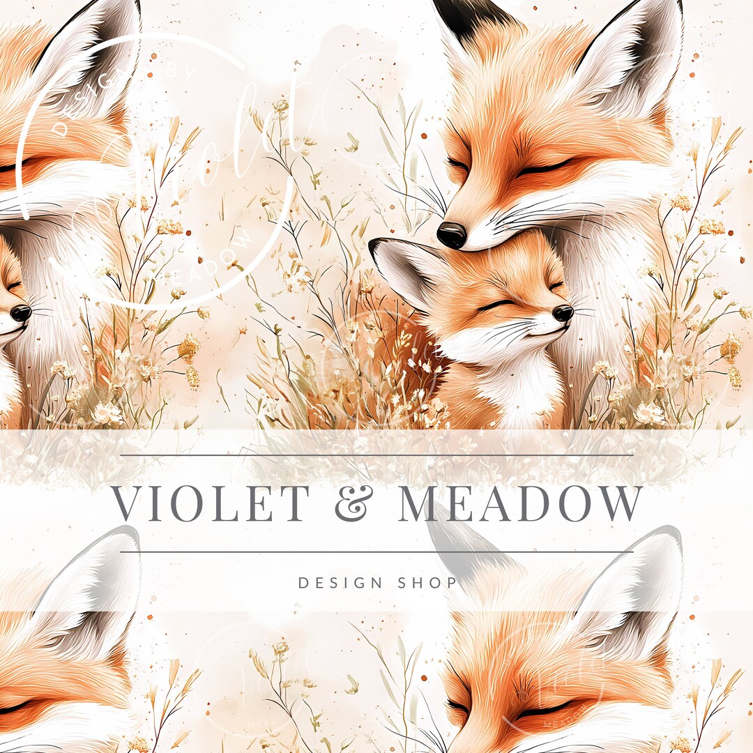 Seamless Fox Pattern Fox Digital Print for Fabric Printing Fox Digital ...