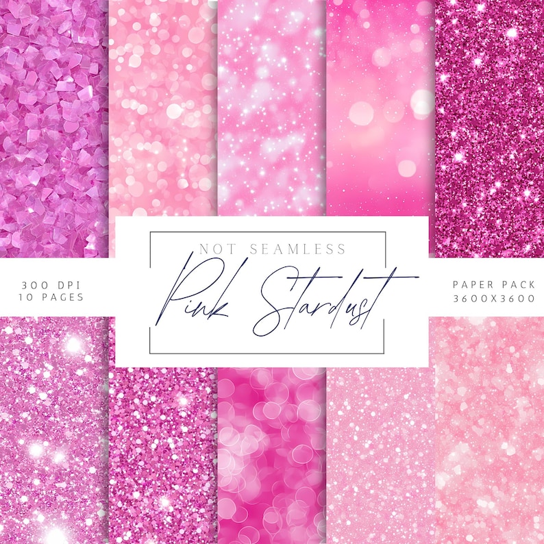 Pink Glitter Digital Paper | Printable Scrapbook Paper | Pink Glitter ...